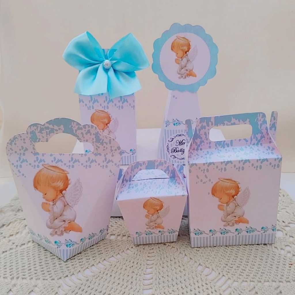 Kit Festa Tema BATIZADO Caixinhas Personalizadas Lembrancinhas para Festas PEGUE E MONTE