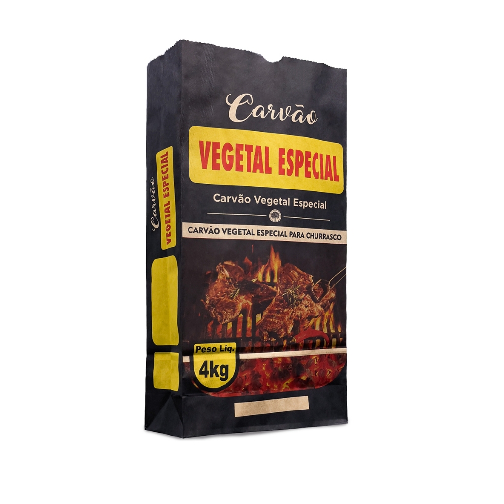 100 Sacos Para Carvão Vegetal 4Kg Padrão Churrasco 30x56x13cm Bolsa Para Carvão 100 unidades