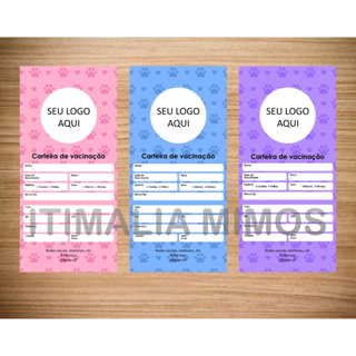 Carteira de Vacinação Pet Personalizada com seu Logo - Clínica Veterinária - Atacado - Para Veterinário - Várias Cores em Oferta na Shopee