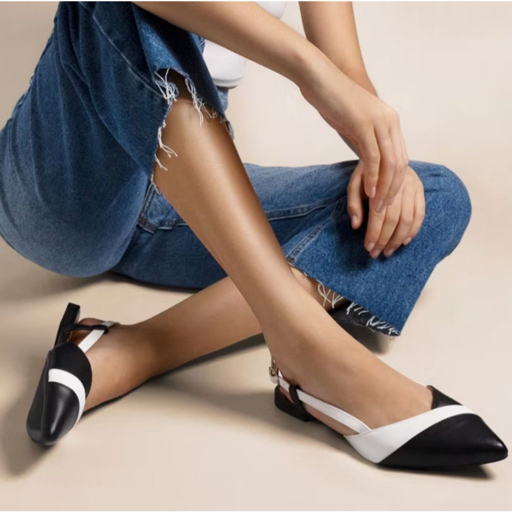 Sapatilha Feminina Com Fivela Ajustável Slingback Super Leve Lançamento