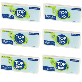 Saco Lixo Pia 240un Cozinha Banheiro 6 Pacotes - Branco em Oferta na Shopee