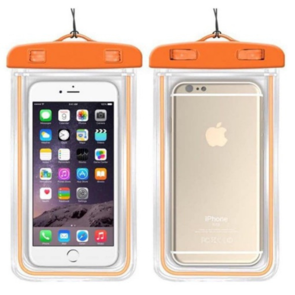 KIt 2 Capa Celular Bolsa Case A Prova D'água Transparente Cores Variadas Universal Praia Piscina Viajar Promoção - Sports & Outdoors