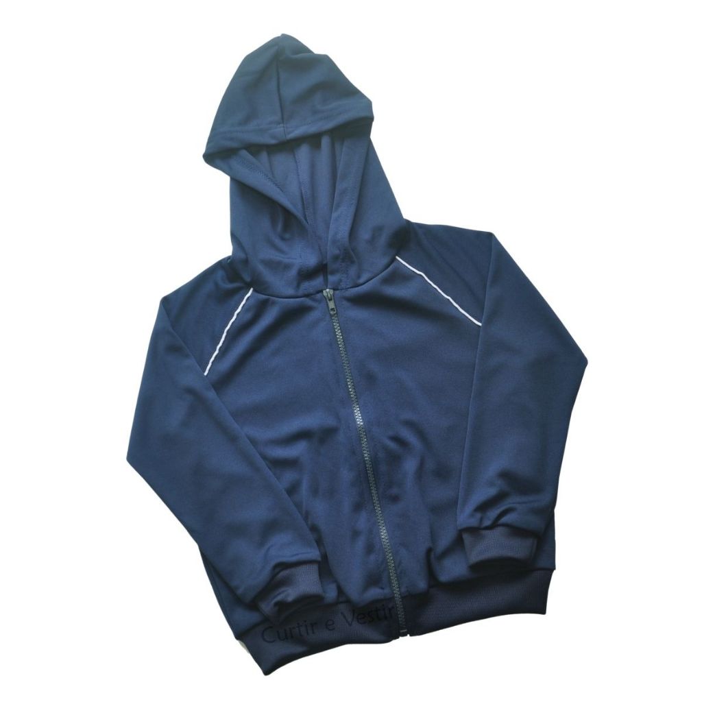 Jaqueta com capuz de Helanca Juvenil Uniforme Escolar 10 ao 14