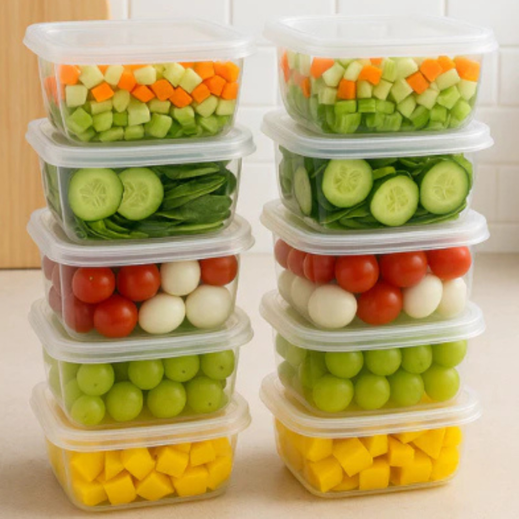 Imagem Kit Marmita Potes 400ml Fitness Livre De BPA Freezer Microondas Organizador De Alimentos Retangular