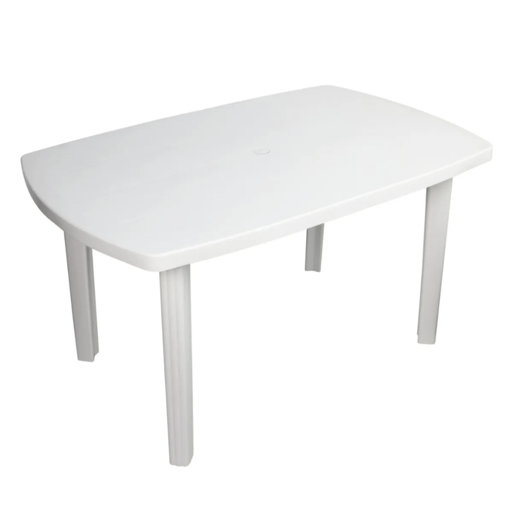 Mesa Retangular Grande Desmontável Branca em Plastico Plasnew