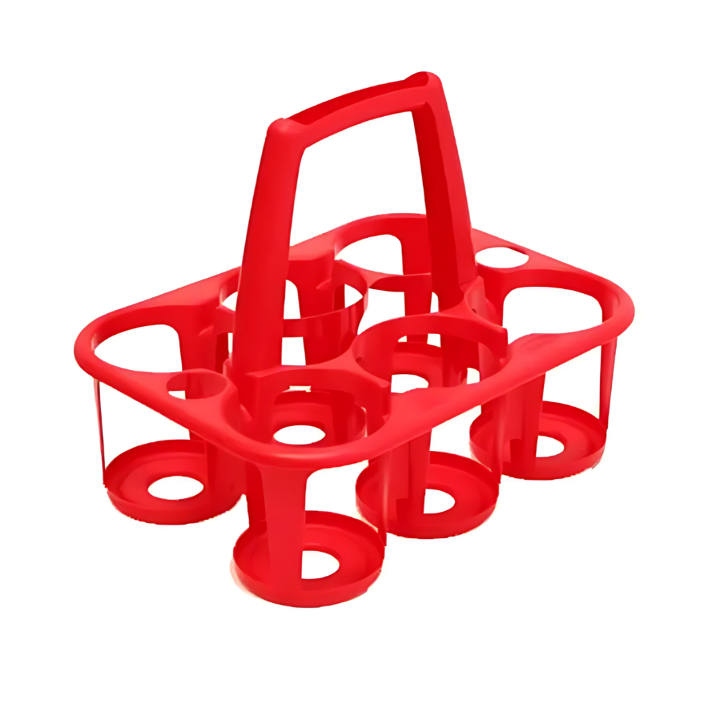 1 Engradado Porta Garrafas para 6 Unidades Vermelho Plasnew
