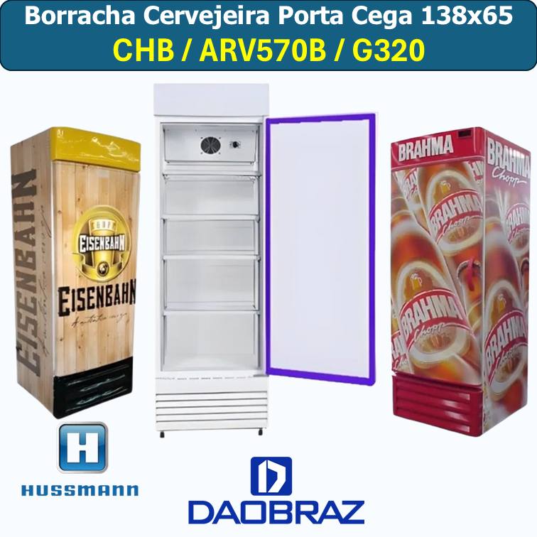 Borracha Modelo Arv-570b/G320 para Cervejeira Para Hussmann com Porta Cega 138x65