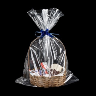 10 Sacos Para Cesta De Presentes + 10 Laços Café da manhã Natal Vários Tamanhos Pp Tipo Celofane em Oferta na Shopee