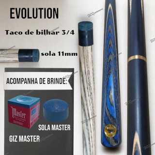 Taco de Sinuca 3/4 Cabo Azul Personalizado Alta Qualidade Taco De Bilhar Snooker + Sola + Giz Master