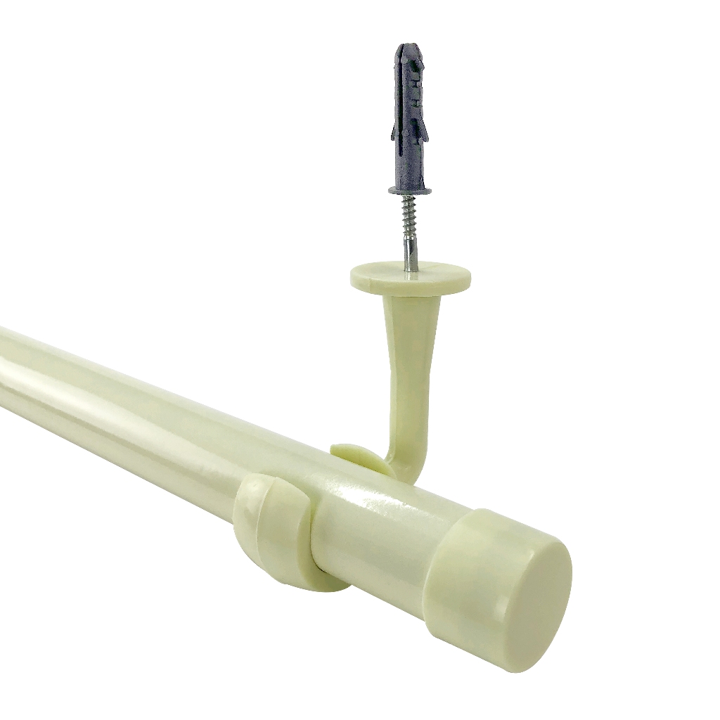Varao Cortina Suporte Teto Barra Grossa Decorativa 28mm 4 Mts Sala Quarto Hotel Grande Bastao Palha