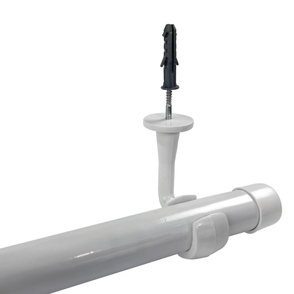 Varao Cortina Suporte Teto Barra Grossa 28mm 2 Mts Pequeno Simples Basico Sala Quarto Bastao Branco
