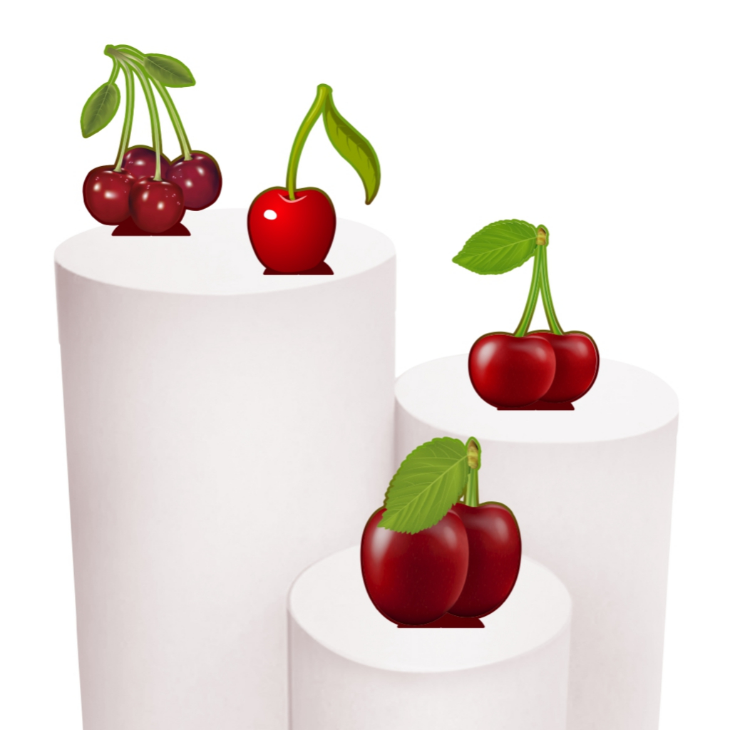 Kit Festa 4 Display de 30cm Totens para Decoração de Festa Cereja Cerejinha em MDF Cortado a Laser em Oferta na Shopee