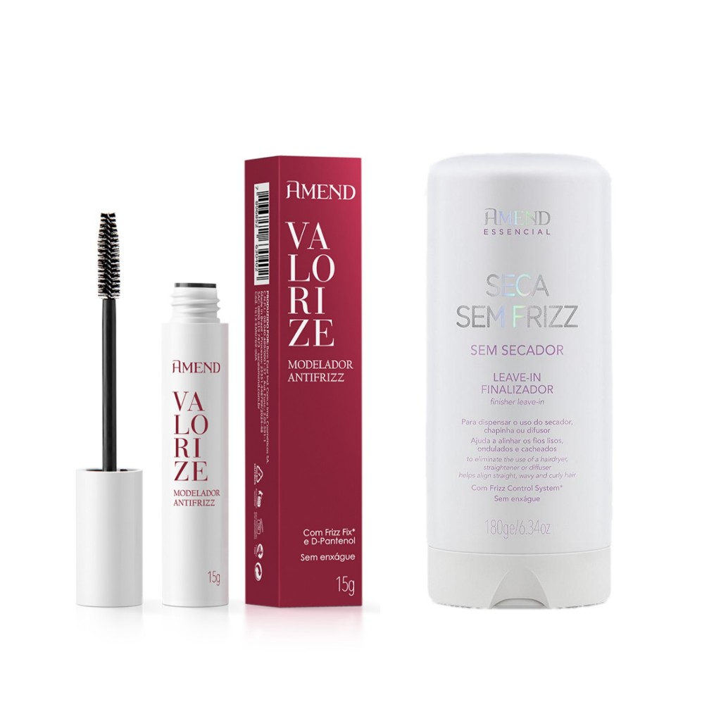 Amend Kit Finalizadores Modelador Antifrizz 15g + Seca Sem Frizz 180g em Oferta na Shopee