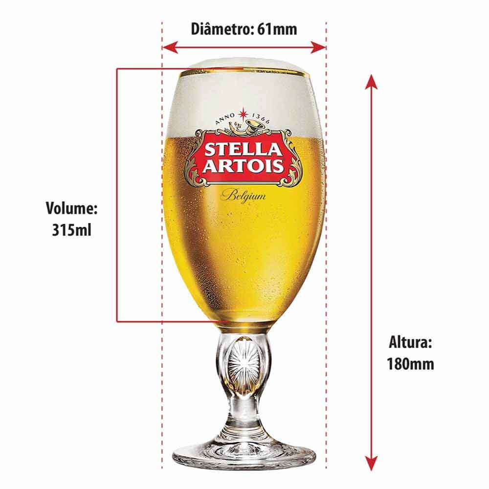 Detalhes do Jogo Taça de Cristal Stella Artois Belgium Taças Para Cerveja 6 Peças, 315ml - Ruvolo
