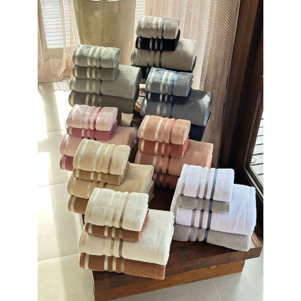 Kit Toalhas Paris Banhão 4 Peças 450g/m² 100% Algodão em Oferta na Shopee