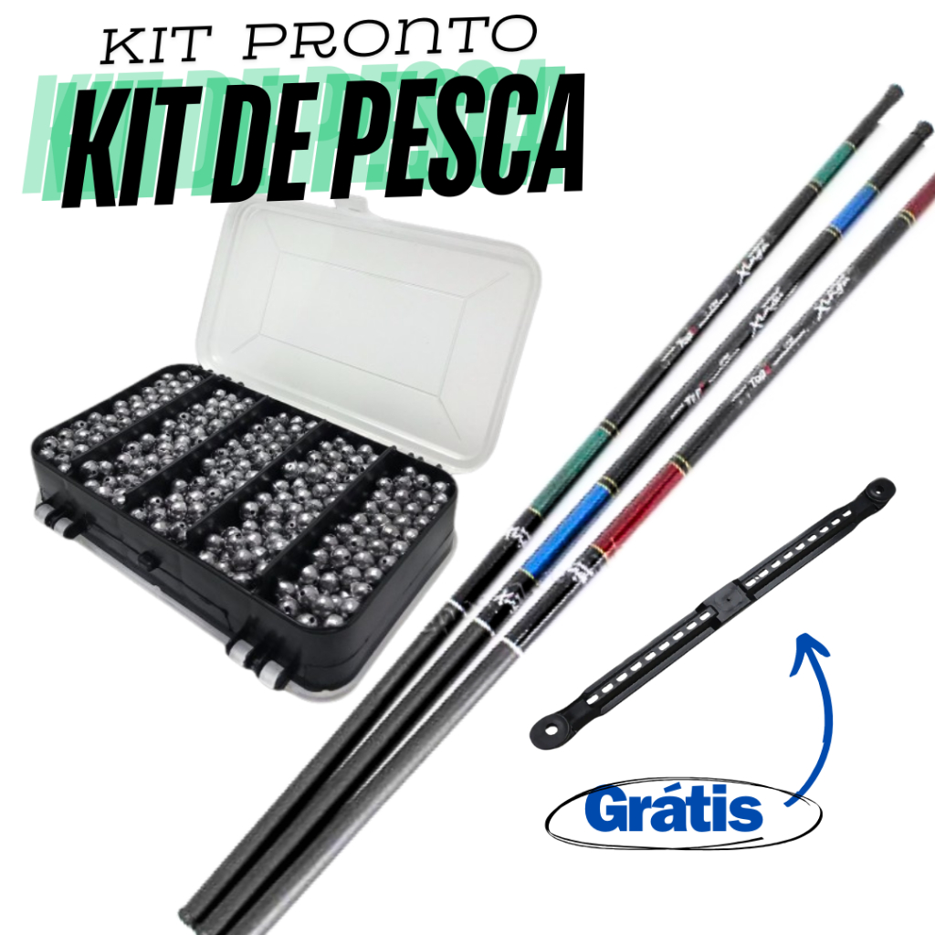 Kit Pesca Vara e Chumbada Kit De Chumbada Mais Caniço de pesca Variação Tamanhos Pesca Pescaria