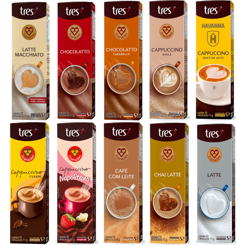 Kit com 80 Cápsulas café três corações compatível com máquinas três a sua escolha.