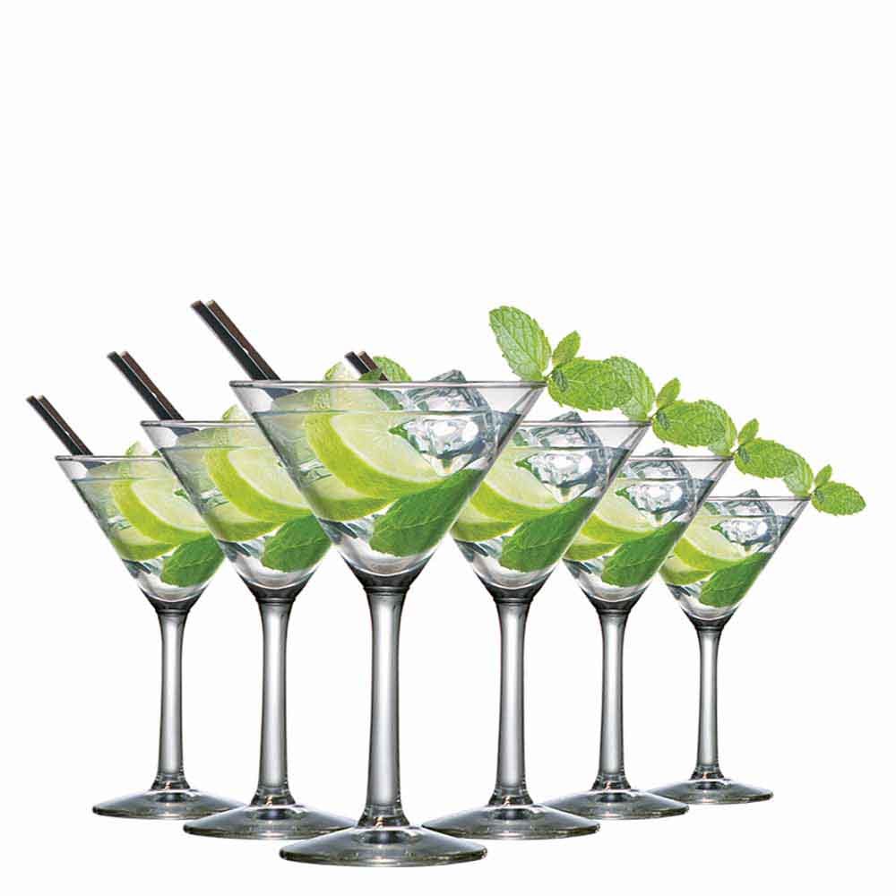 Jogo de Taças de Vidro Martini para Drink 225ml, 6 pcs - Ruvolo - Home & Living