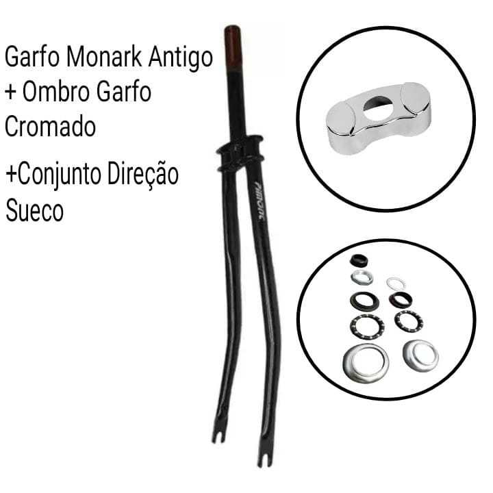 Garfo 26 +Conj. Direçao Sueco + Ombro De Garfo Bicicleta Monark Antiga em Oferta na Shopee