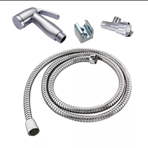 Kit de Ducha Higiênica Para Banheiro Completa Gatilho Metal Inox Núcleo da Válvula de Cobre Chuveirinho Privada
