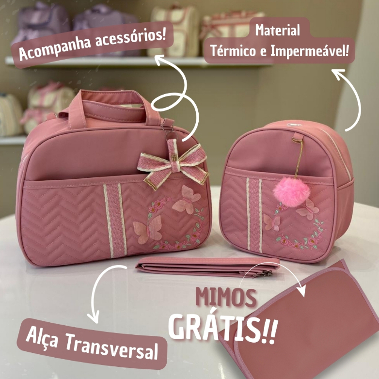 Kit Mala Maternidade Menina Borboleta