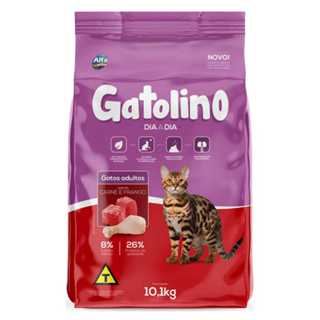 Ração Gatolino Dia a Dia Adulto 10.1kg Sabor Carne e Frango Sem Corante em Oferta na Shopee