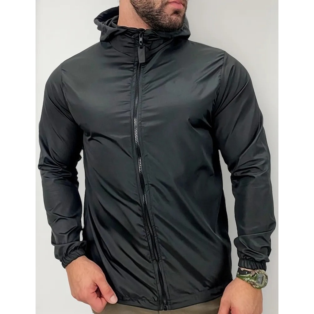 Jaqueta Corta Vento Masculina Toda Forrada e Impermeável Masculina Capuz Removivel