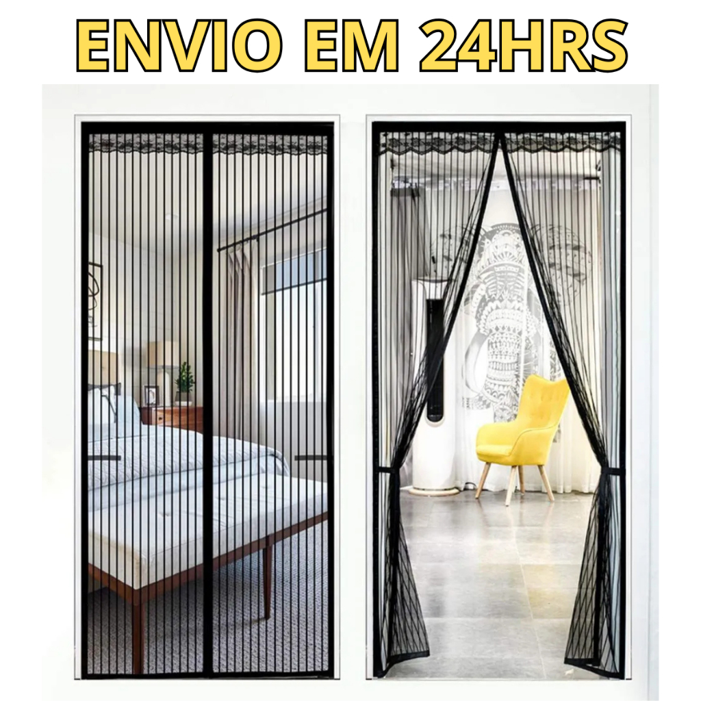 Rede Mosquiteira Tela Magnética Porta Fácil Instalação Imãs Rede Mosquiteira Tela Magnética Porta Fácil Instalação Imãs