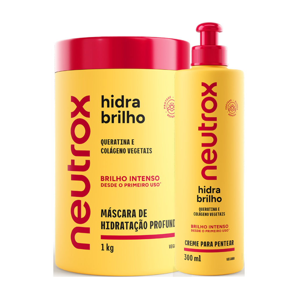 Kit Neutrox Hidra Brilho Creme de Pentear + Creme De Tratamento 1Kg em Oferta na Shopee