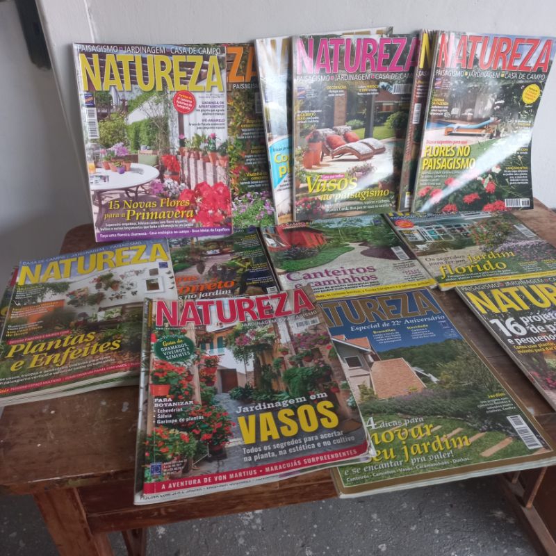 coleção de revistas natureza e paisagismo em jardim