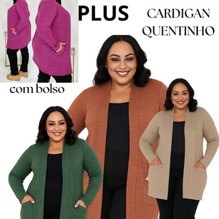 Cardigan Plus Size Casaco Lanzinha Feminino Blusa de Frio