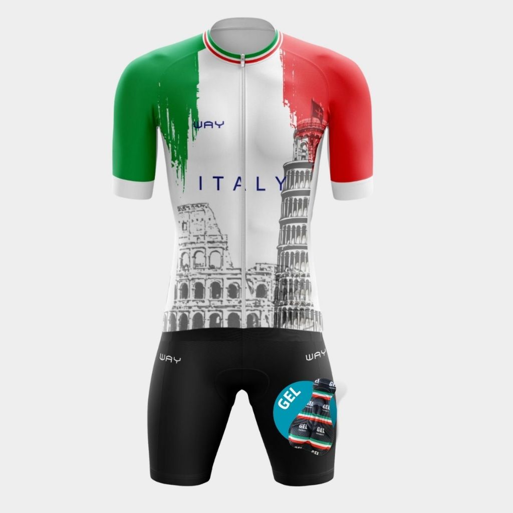 Conjunto Kit Masculino Ciclistas Camiseta Manga Curta Premium Short Bermuda Forro Gel Bike Pedal