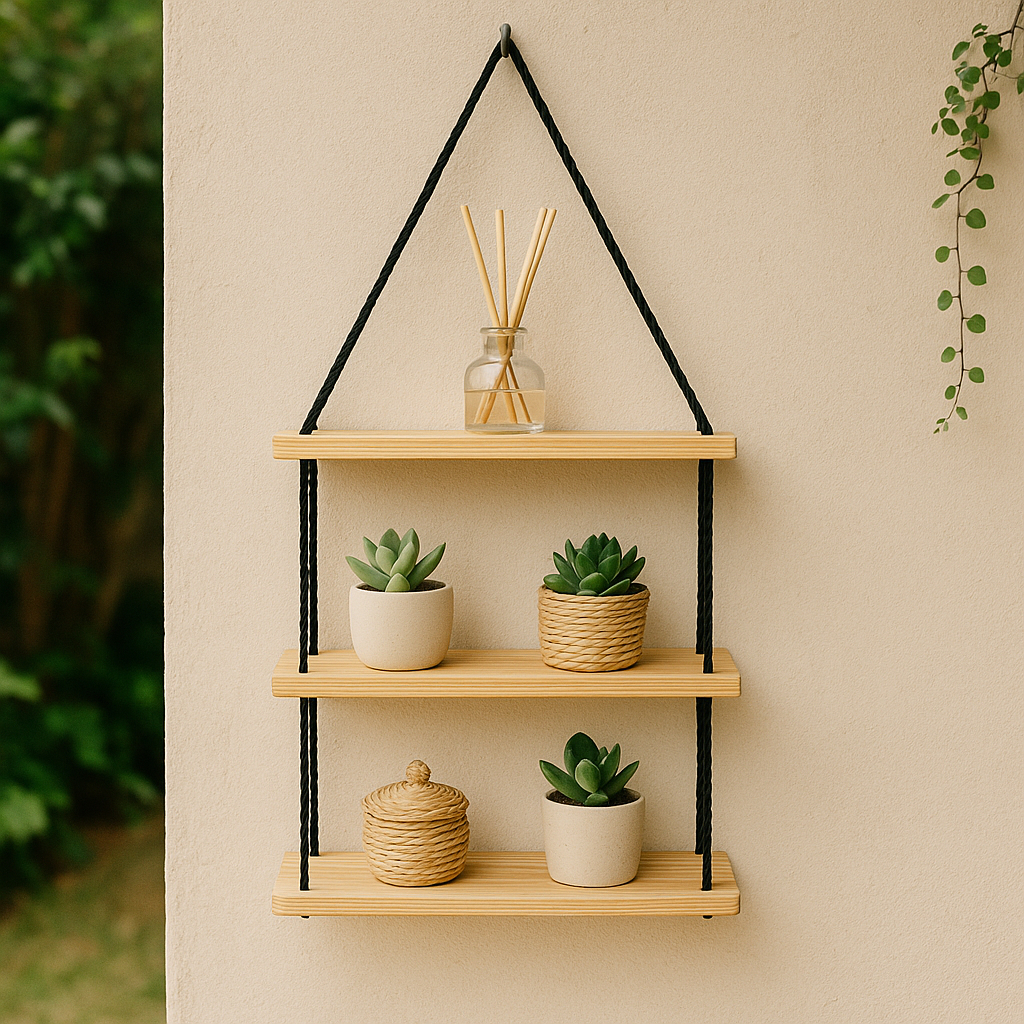 Prateleira Suspensa Madeira Cozinha - Comprar com Melhor Preço em Decoração