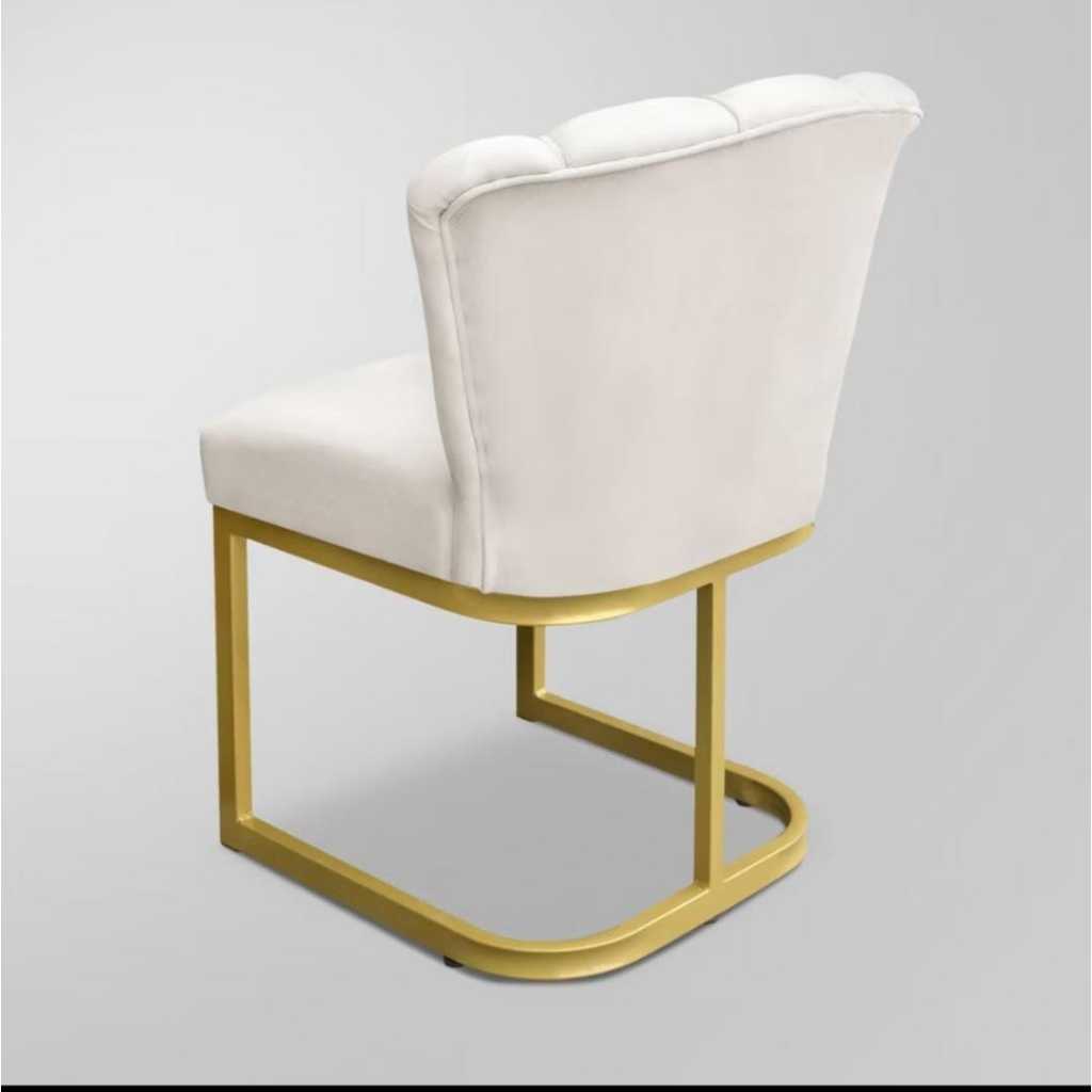 Cadeira Decorativa Pétala Base de Ferro Dourada - LR DECOR — imagem 2 de 2