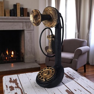 Telefone Decorativo Antigo Retro Vintage Enfeite Em Resina 29cm em Oferta na Shopee