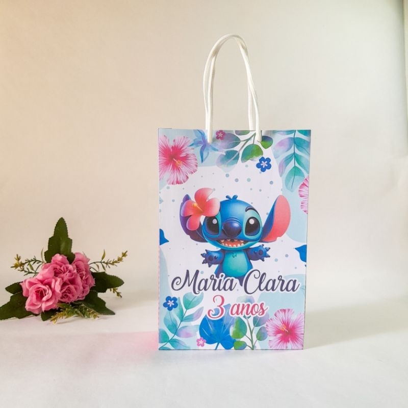 Sacolinha Personalizada(M)PEGUE E MONTE Stitch-Lembrancinhas para Festa Infantil-Personalizados