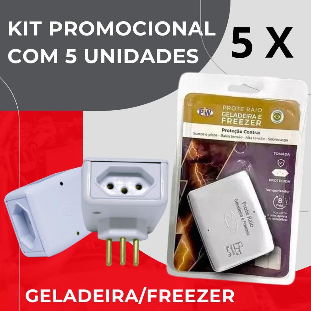 kit com 5 Protetor Elétrico ProteRaio Geladeira e Freezer 10A - O mais vendido - Pronta entrega