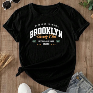 Blusa T Shirt Feminina estampa Brooklyn Varsity  Estampada 100% Algodão em Oferta na Shopee