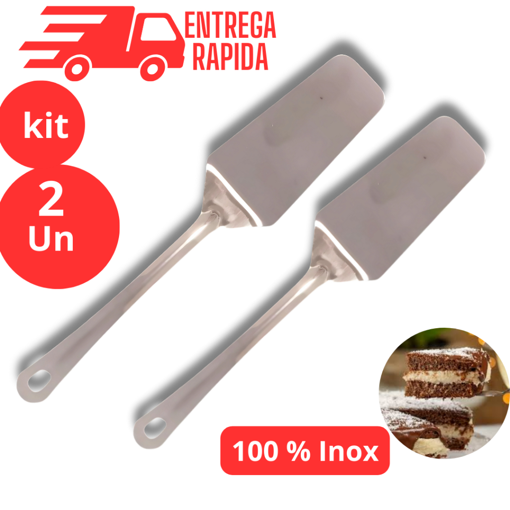 kit Espátulas Utensílio de Cozinha em Aço Inox para Bolo Pudim e Doces Utensílios de Cozinha