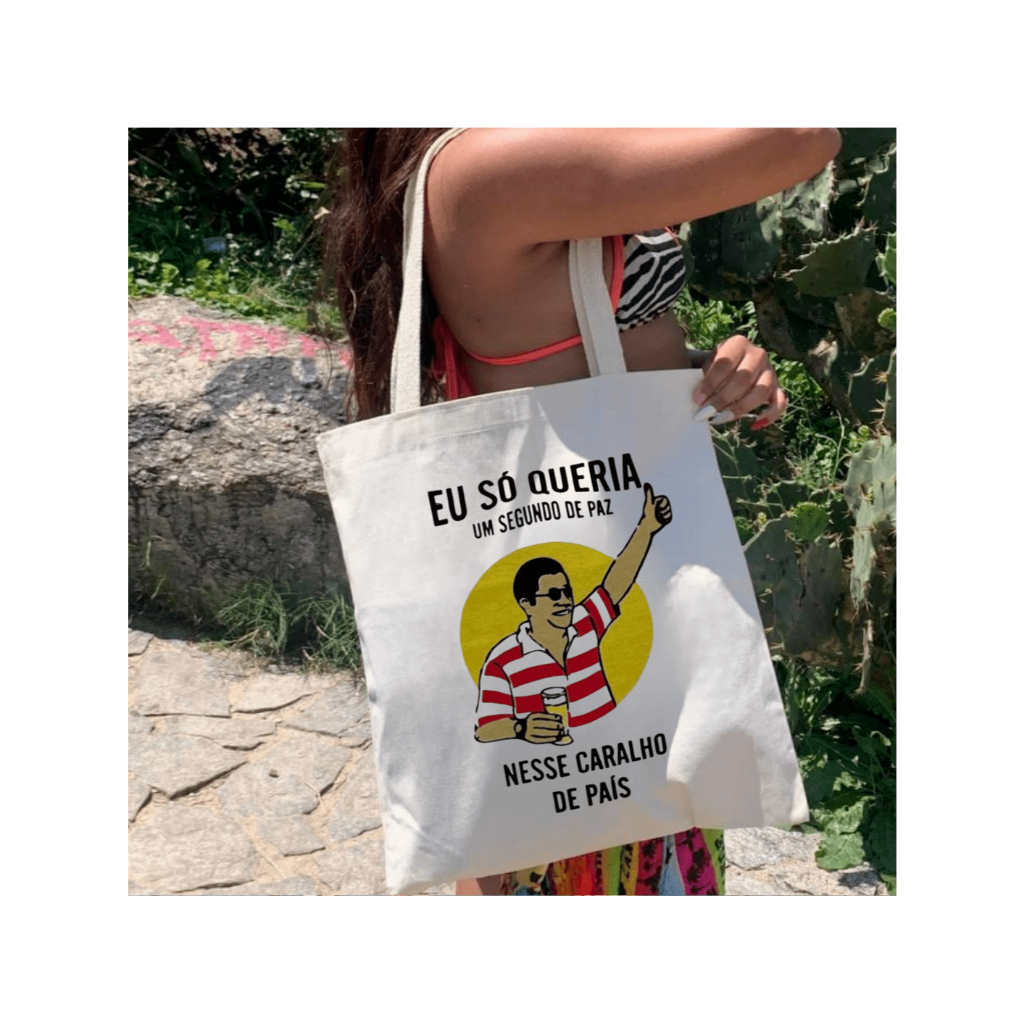 Bolsa Ecobag Algodão Cru Estampa Frase Divertida ZECA PAGODINHO – Estilosa e Espaçosa em Oferta na Shopee
