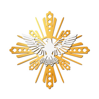 Divino Espirito Santo Vazado Mdf Aplique Dourado Quadro Batizado em Oferta na Shopee