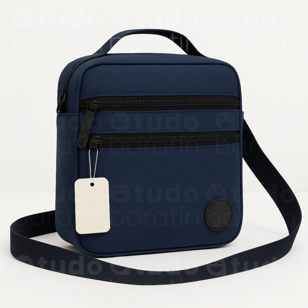 Shoulder Bag Bolsa Azul Marinho Pochete Viagem Necessaire Treino Academia Esportiva Porta Celular Carteira