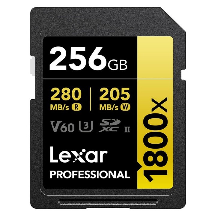 Cartão de Memória Lexar SDXC UHS-II 1800x Gold Series – Desempenho Profissional para Vídeo 4K