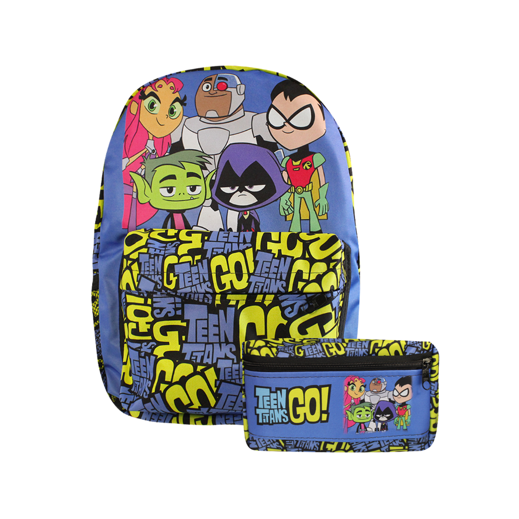 Kit Mochila e Estojo 3 Zíperes Jovens Titans Teen Titans Go V326 GEX047