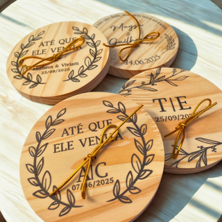 PORTA ALIANÇA DE MADEIRA PERSONALIZADO COM ENVIO IMEDIATO em Oferta na Shopee