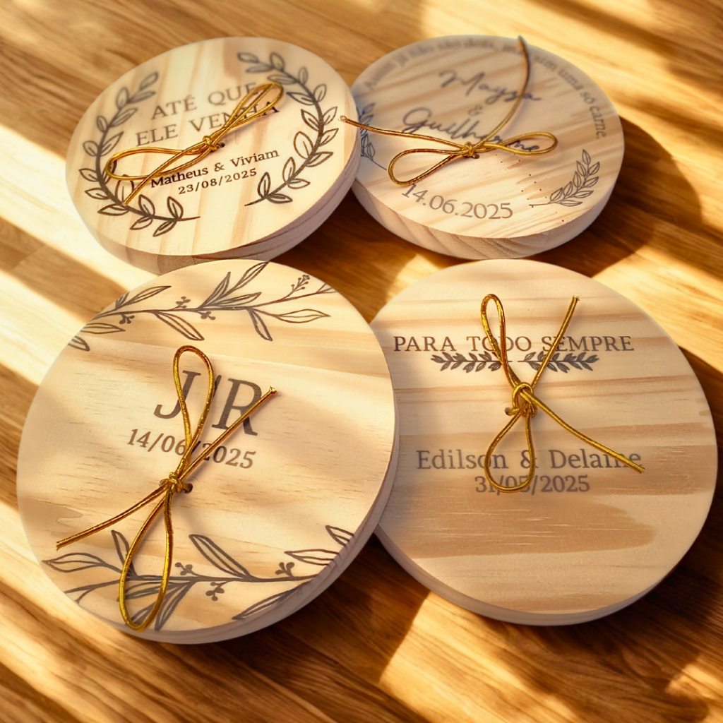 PORTA ALIANÇA PERSONALIZADO PARA CASAMENTO DE MADEIRA COM ENVIO IMEDIATO