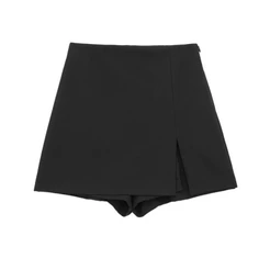 SHORT SAIA FEMININO EM CREPE BÁSICO COM ZÍPER TECIDO CREPE