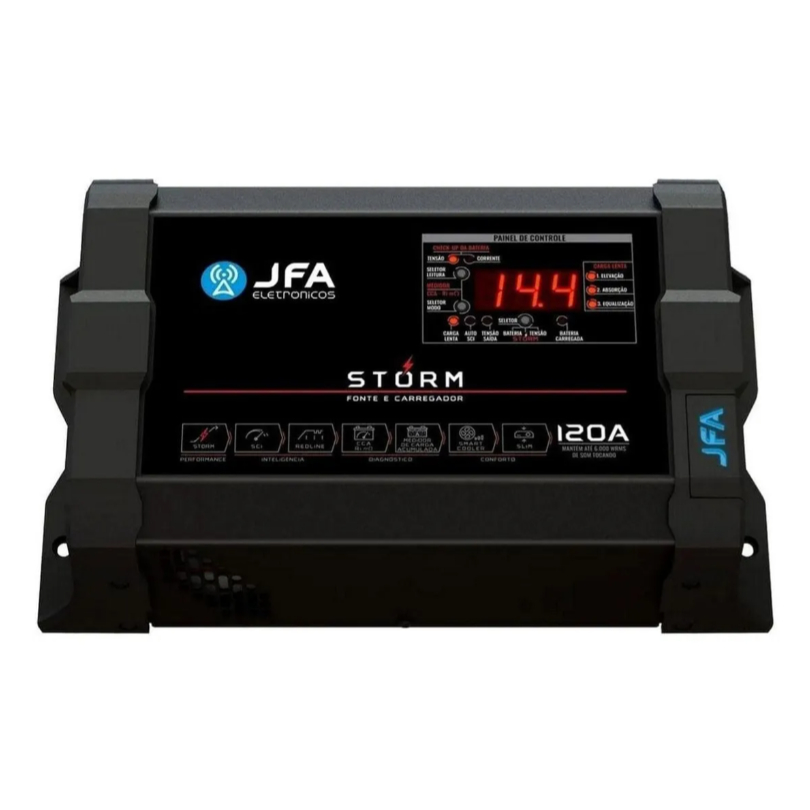 Fonte Automotiva 120a Amperes Jfa Carregador Cor Preto
