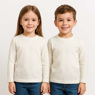 Blusa Canelada Branca Off Básica Segunda Pele Algodão 100% 2 a 12 Anos em Oferta na Shopee