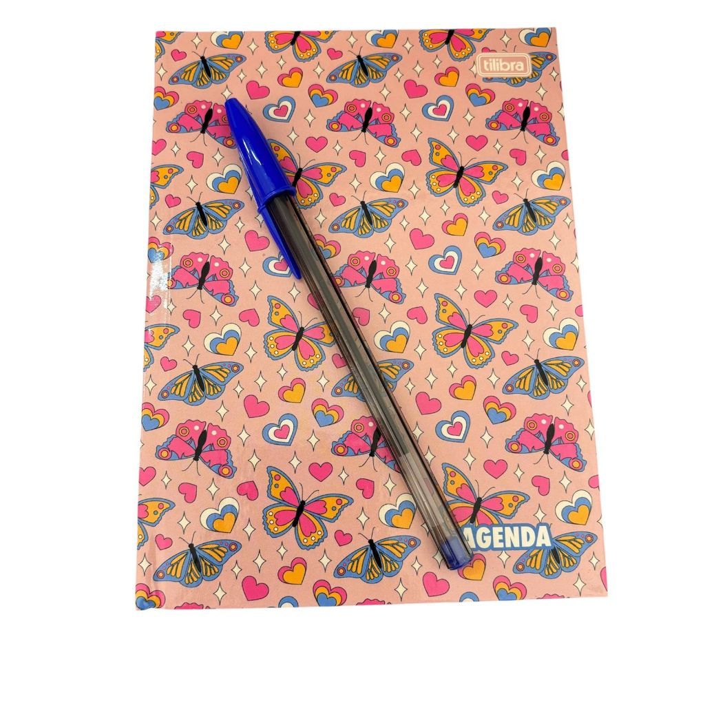 Agenda 2025 Costurada Feminina com 1 Canetas Bic Bold